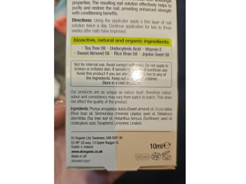 Dr.Organic Bioactive Skincare Nail Solution, Organic Tea Tree, 10 mL