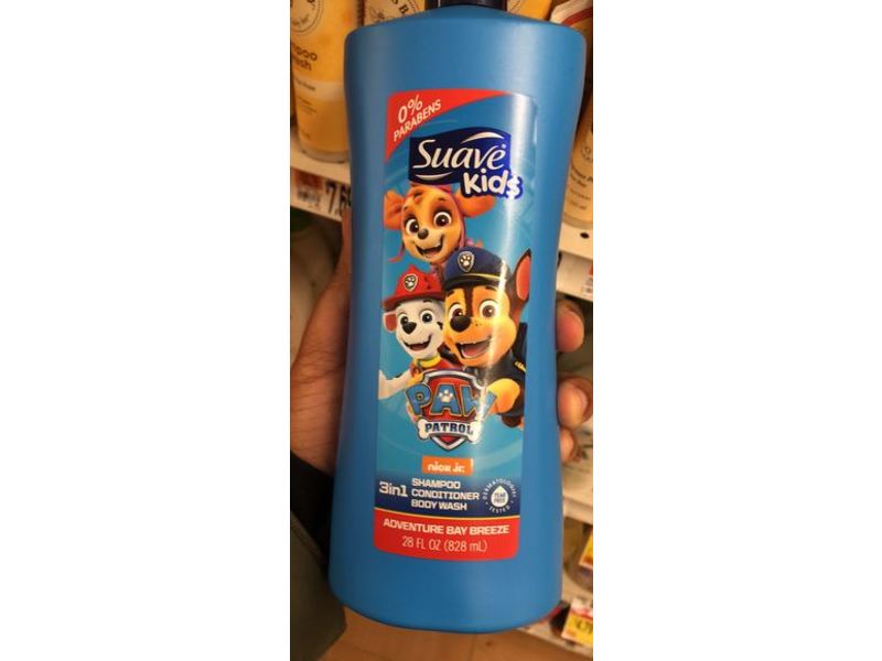 Suave Kids Paw Patrol 3-in-1 Shampoo, Conditioner, Body Wash, Adventure Bay Breeze, 28 fl oz/828 mL