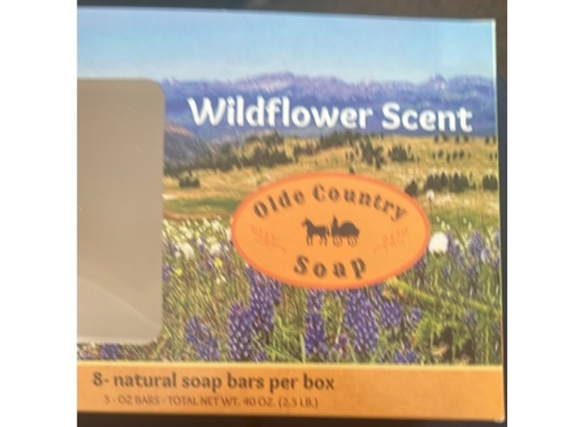 Olde Country Soap Bar Soap Box, Wildflower Scent, 5 oz, 8 Count