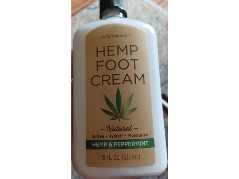 Relief Naturals Hemp Foot Cream, Hemp & Peppermint, 18 fl oz/532 mL
