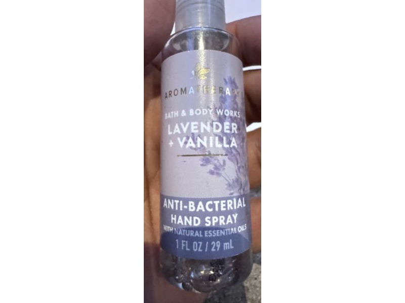 Bath & Body Works Aromatherapy Anti-Bacterial Hand Spray, Lavender + Vanilla, 1 fl oz/29 mL