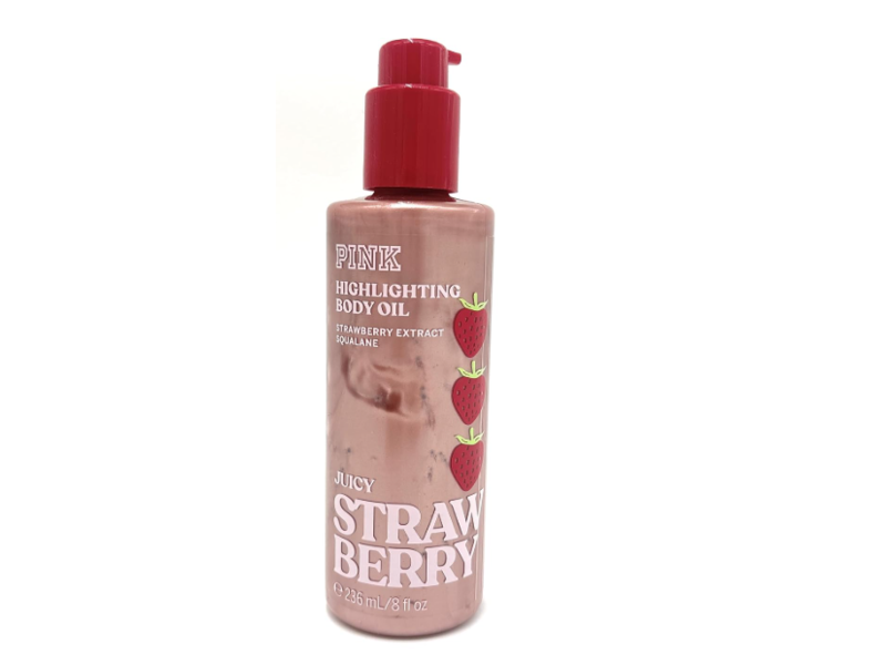 Victoria's Secret Pink Highlighting Body Oil, Juicy Strawberry, 8 fl oz/236 mL