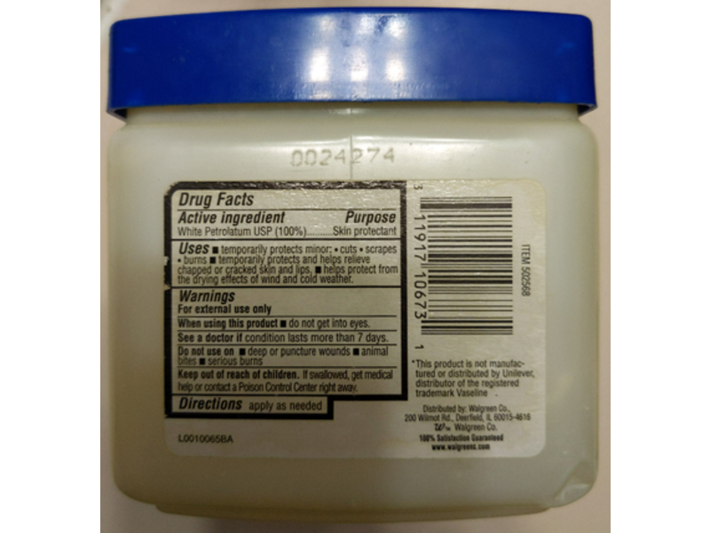 Walgreens Petroleum Jelly, Unscented, 13 oz/368 g