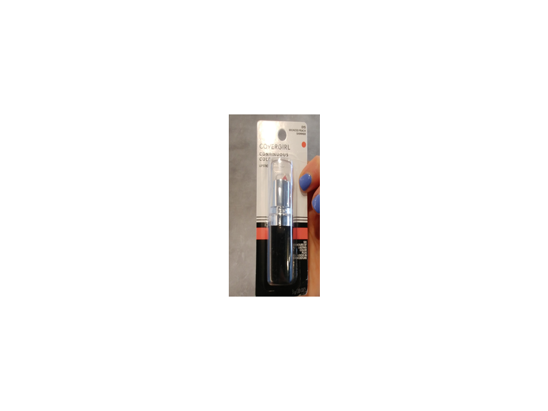 CoverGirl Continuous Color Lipstick, 015 Bronzed Peach, 0.13 oz/5 g