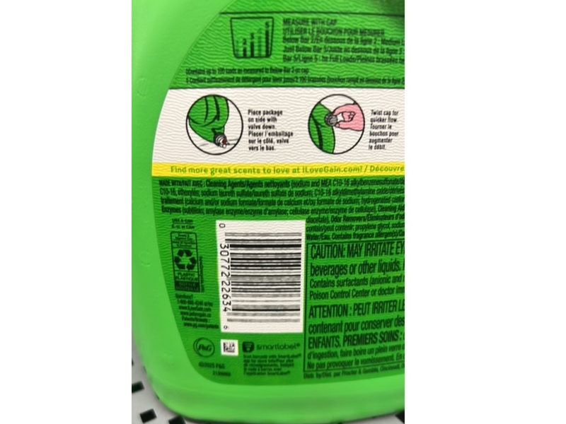Gain Liquid Laundry Detergent, Original, 100 Loads, 132 fl oz/3.9 L