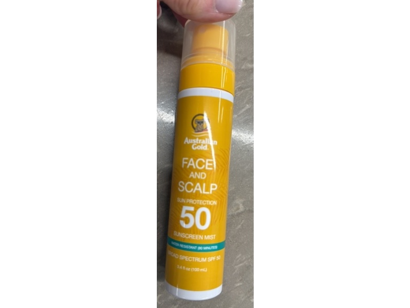 Australian Gold Face & Scalp Sun Protection Sunscreen Mist, SPF 50, 3.4 fl oz/100 mL