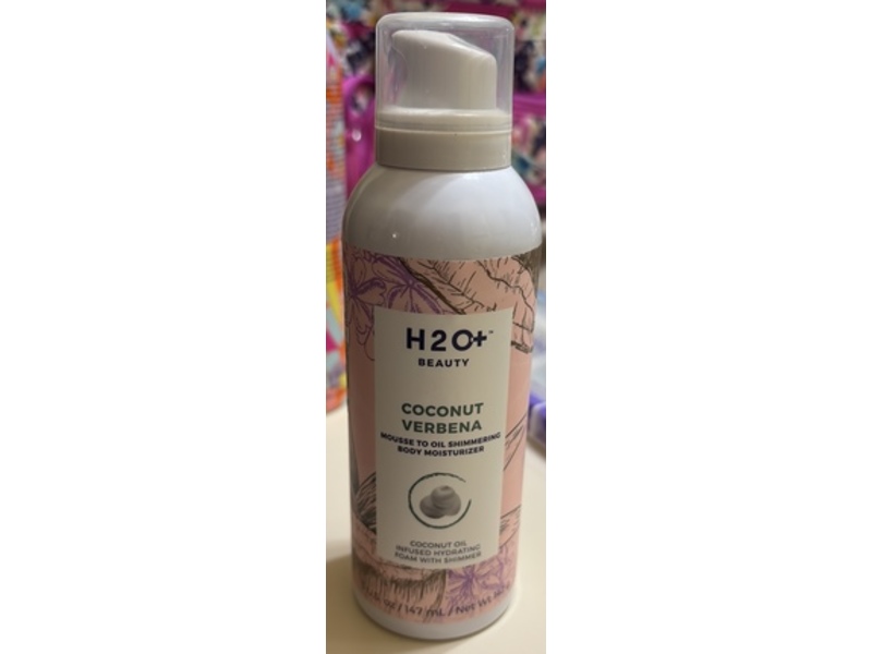 H2O+ Beauty Mousse To Oil Shimmering Body Moisturizer, Coconut Verbena, 5 oz/147 mL