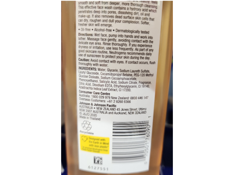 Neutrogena Facial Cleanser, Deep Clean, 200 mL