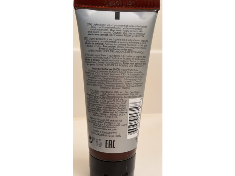 American Crew Skincare Moisturizer & Beard Conditioner, 3.3 fl oz/100 mL