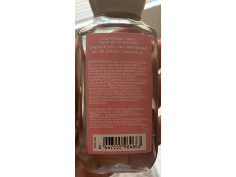 Bath & Body Works Shower Gel, Champagne Toast, 3 fl oz/88 mL
