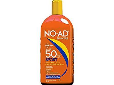 No-AD Suncare Sport Sunscreen Lotion, SPF 50, 16 oz