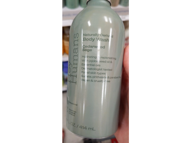 Hey Humans Naturally Derived Body Wash, Cedarwood Sage, 14 fl oz/414 mL