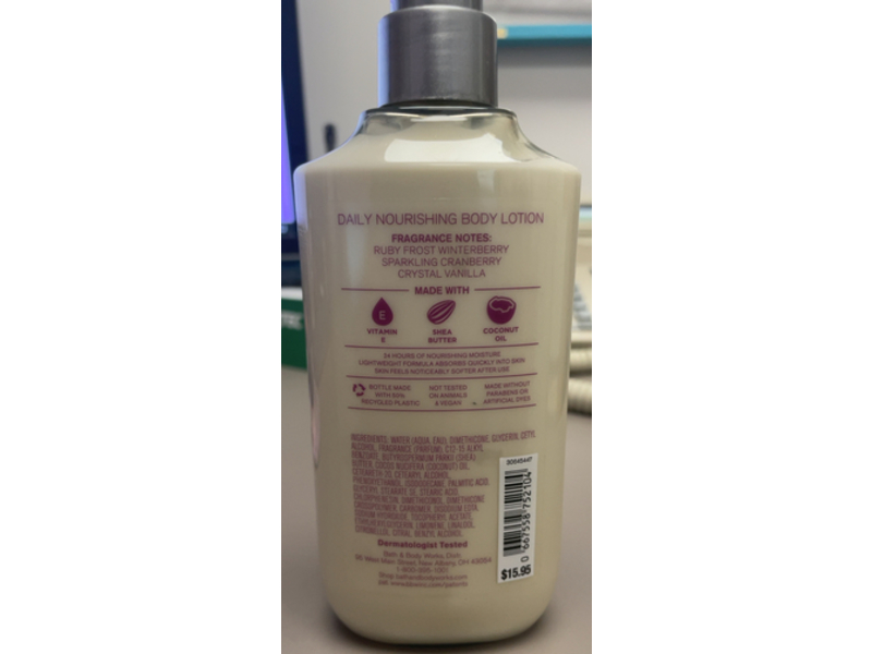 Winterberry Wonder Daily Nourishing Body Lotion, Shea Butter + Coconut Oil, 8 fl oz/236 mL