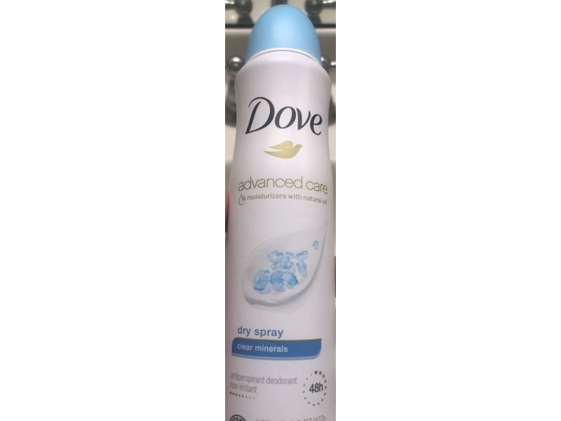 Dove Advanced Care Dry Spray Deodorant, Clear Minerals, 3.8 oz/107 g