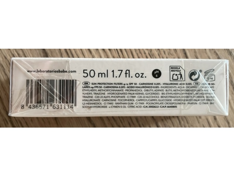 Babe Laboratorios Super Fluid Color Sunscreen, Hyaluronic Acid, SPF 50, 1.7 fl oz/50 mL