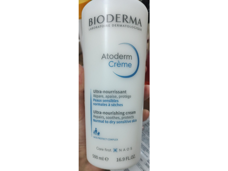 Bioderma Atoderm Creme Ultra-Nourishing Cream, Normal To Dry Sensitive Skin, 16.9 fl oz/500 mL