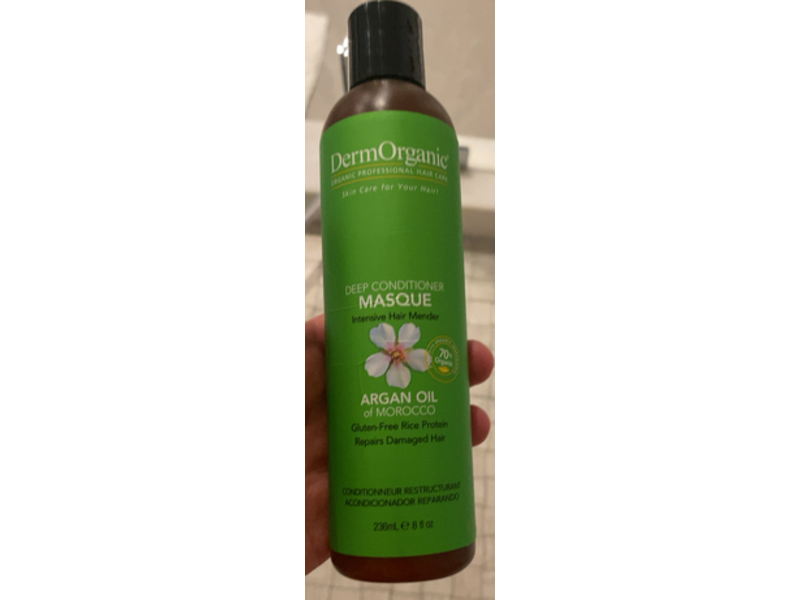 Derm Organic Deep Conditioner Masque, Argan Oil, 8 fl oz/236 mL