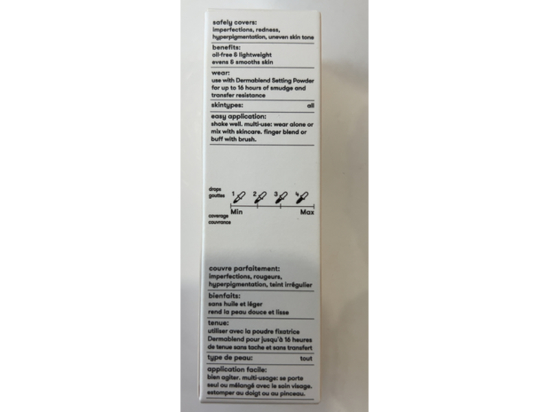 Dermablend Flawless Creator Liquid Foundation Makeup Drops, Oil-Free, Water-Free, 37N, 1 Fl. Oz.