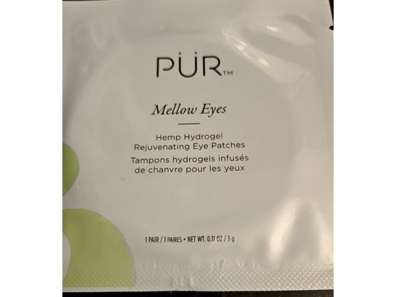 Pur Hemp Hydrogel rejuvenating Eye Patches, Mellow Eyes, 0.11 oz/3 g, 30 Pairs