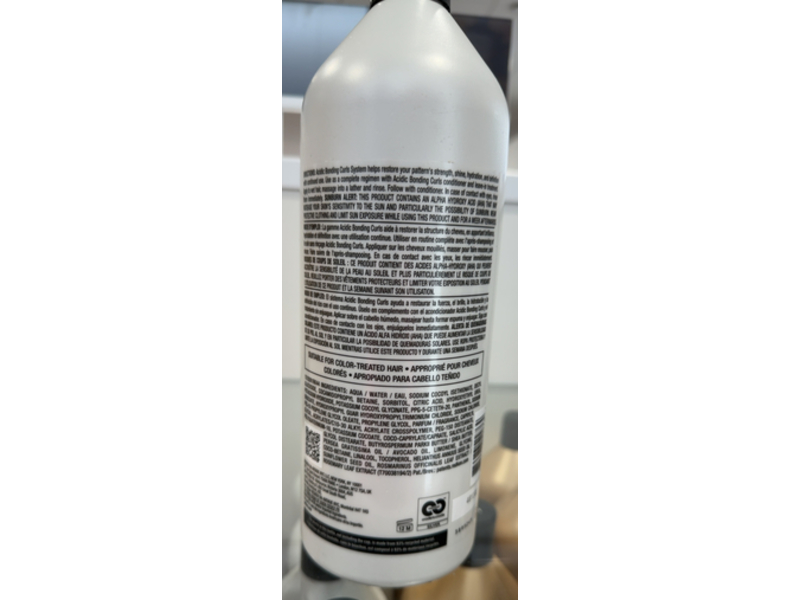 Redken Acidic Bonding Curls Shampoo, Citric Acid + Glycine, 33.8 fl oz/1000 mL