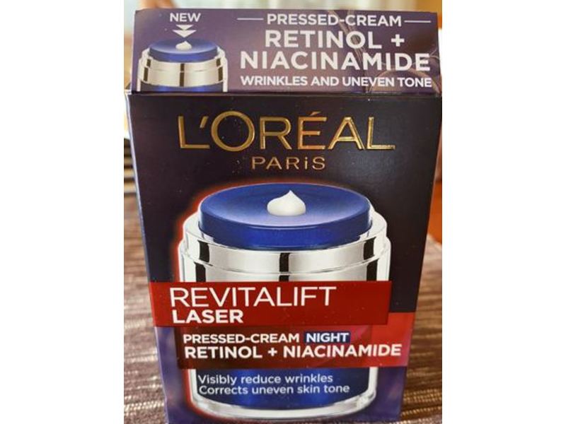 L'Oreal Paris Revitalift Laser Pressed Night Cream, Retinol + Niacinamide, 1.7 oz/50 mL