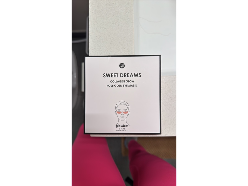 Glowiest Sweet Dreams Collagen Glow Eye Masks, Rose Gold, 0.21 oz/6 g