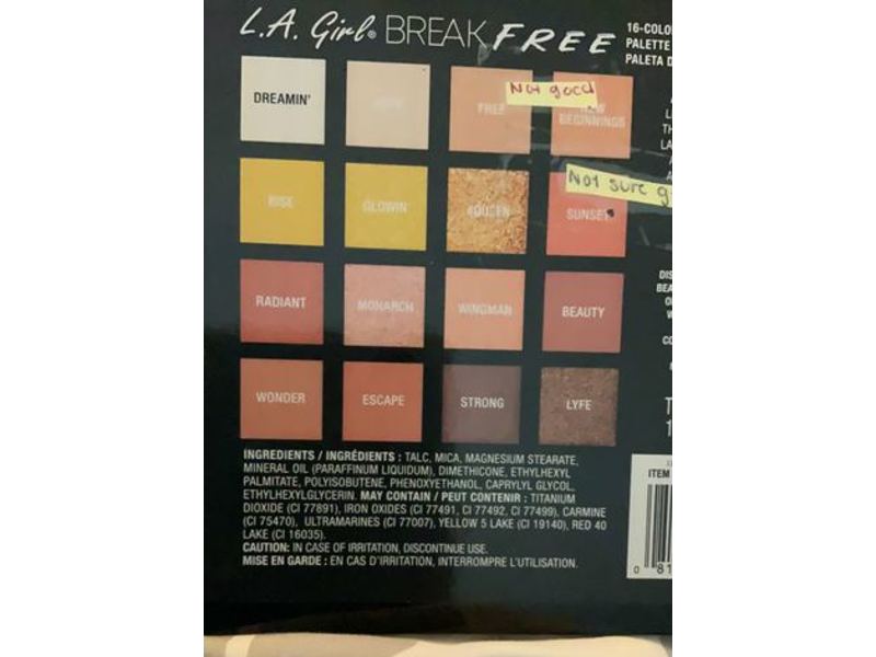 L.A. Girl Break Free Eye Shadow Palette, Be You, 1.23 oz/35 g