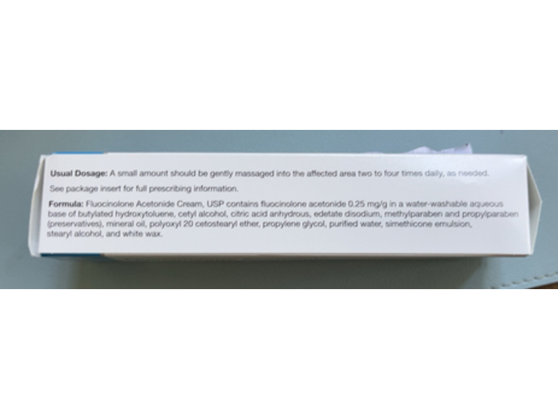 Fluocinolone Acetonide Cream 0.0256%, 60 g, Cosette Pharmaceuticals