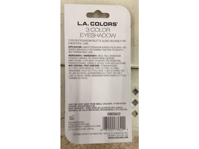 L.A. Colors 3 Color Eyeshadow, Sunflower, 0.19 oz/5.5 g