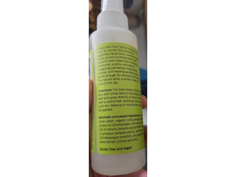 Uncle Harry's Natural Products Face Tonic, Jojoba, 4 fl oz/118 mL