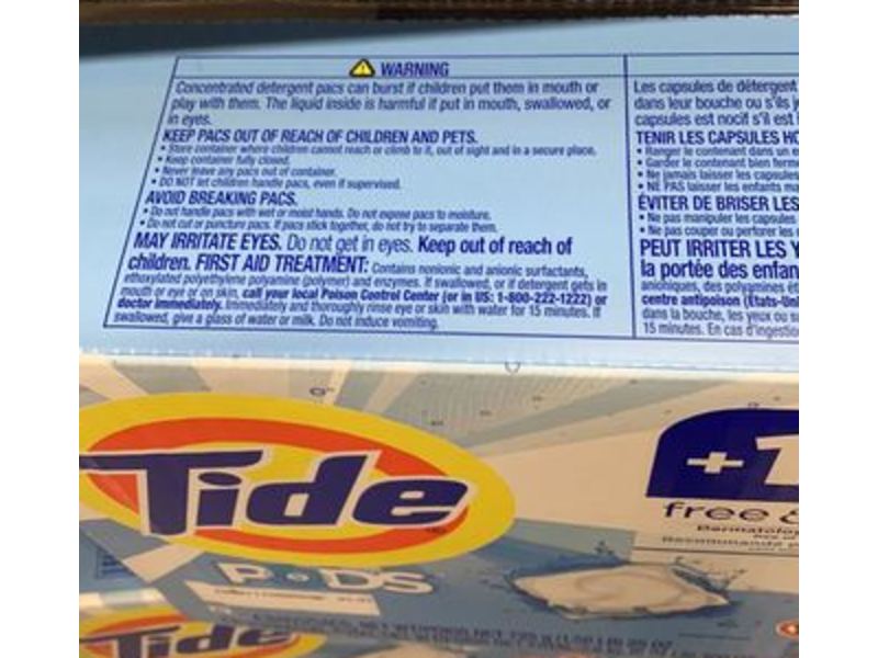 Tide Pods Free & Gentle Detergent, 93 oz/2.63 kg, 120 Pacs