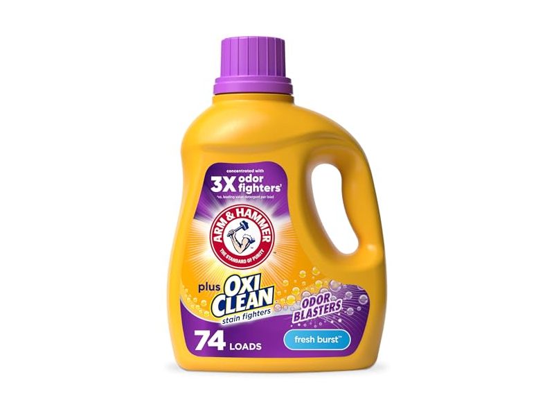 Arm & Hammer Plus OxiClean Odor Blasters Detergent, Fresh Burst, 74 Loads, 96.2 fl oz/2.84 L