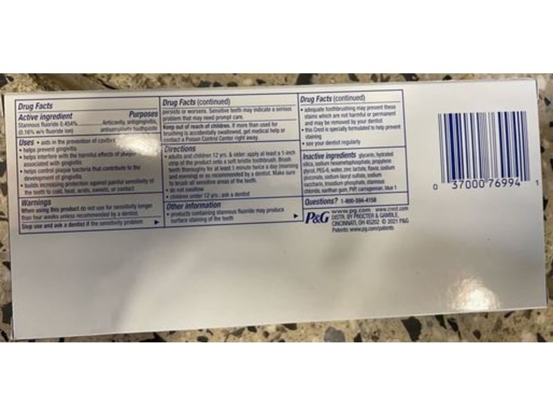 Crest Pro - Health Advanced Fluoride Toothpaste, Gum Protection, 5.1 oz/144 g, Pack Of 2