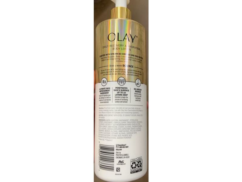 Olay Daily Recovery Body Lotion, Shea Butter, 17 fl oz/502 mL