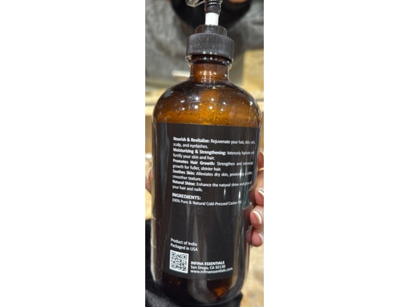 INFINA ESSENTIALS 100% Pure & Natural Castor Oil, 16 fl oz/473 mL
