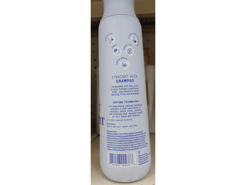 V & Co. Straight Hair + Peptide Shampoo, 12 fl oz/355 mL