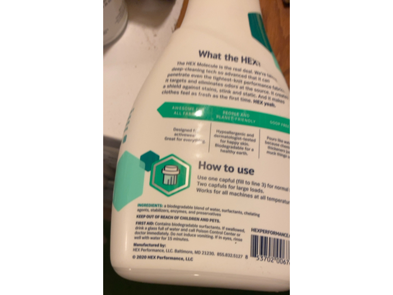 Hex Performance Laundry Detergent, 32 Loads, 32 fl oz/0.95 L