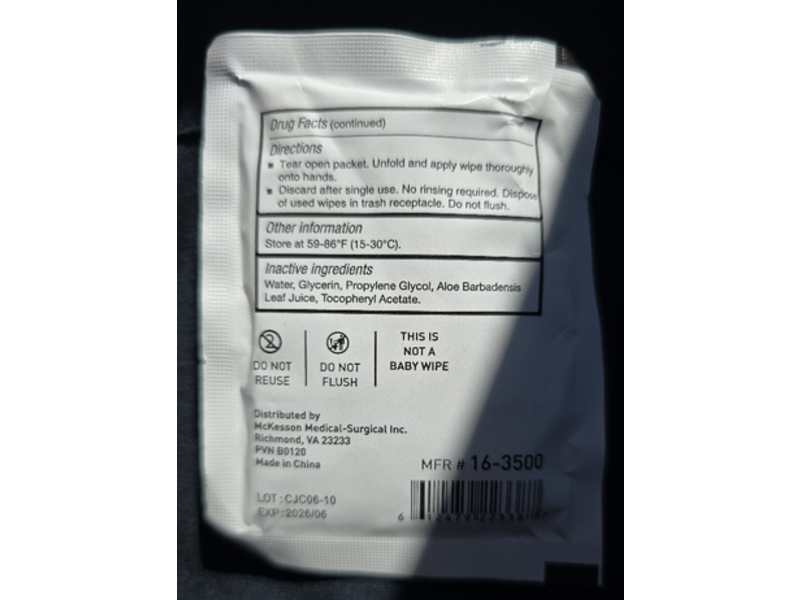 Mckesson Instant Hand Sanitizing Wipes, 1 Count, Pack Of 10