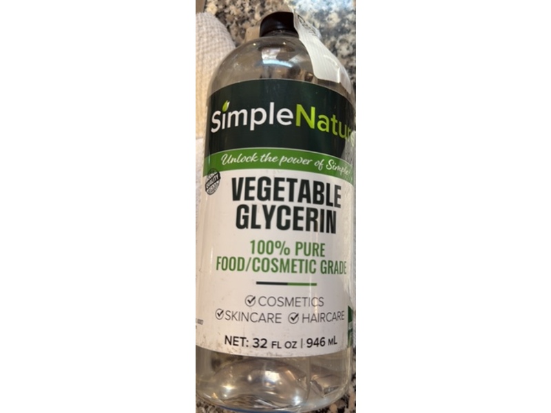 SimpleNature Vegetable Glycerin, 32 fl oz/946 mL