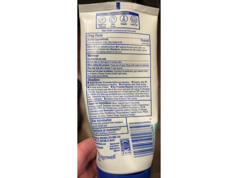 Banana Boat Sensitive Mineral Sunscreen Lotion, SPF 50+ , 6 fl oz/177 mL