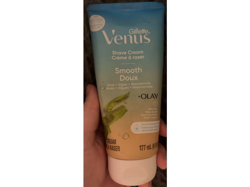 Gillette Venus Shave Cream, Smooth Doux, Aloe, Algae, Niacinamide, 6 fl oz/177 mL
