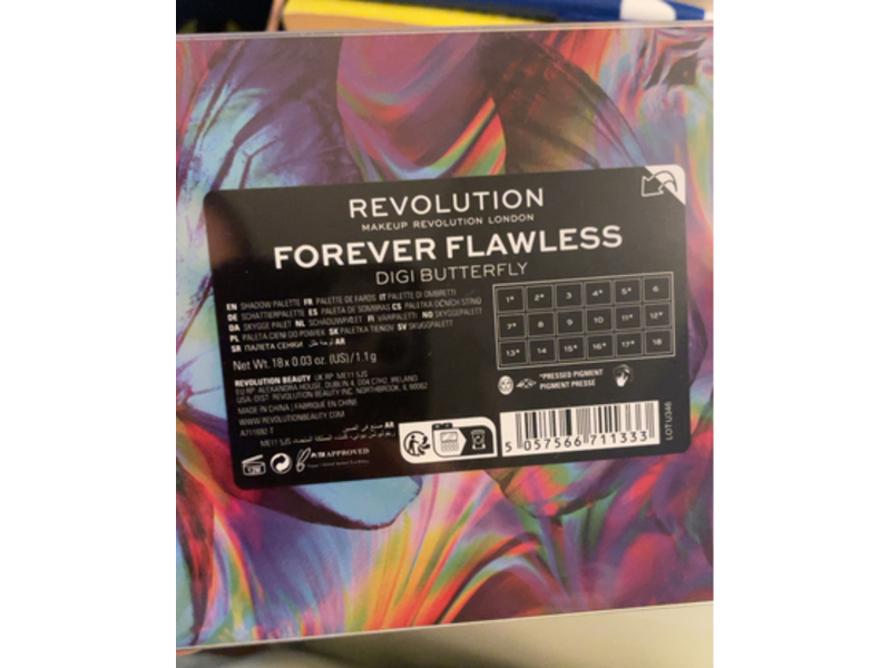Revolution Forever Flawless Eyeshadow Palette, Digi Butterfly,0.03 oz/1.1 g