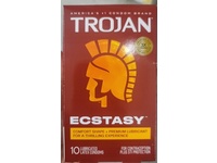 TROJAN Ultra Ribbed Ecstasy Lubricated Condoms, 10 Count - thumbnail 2