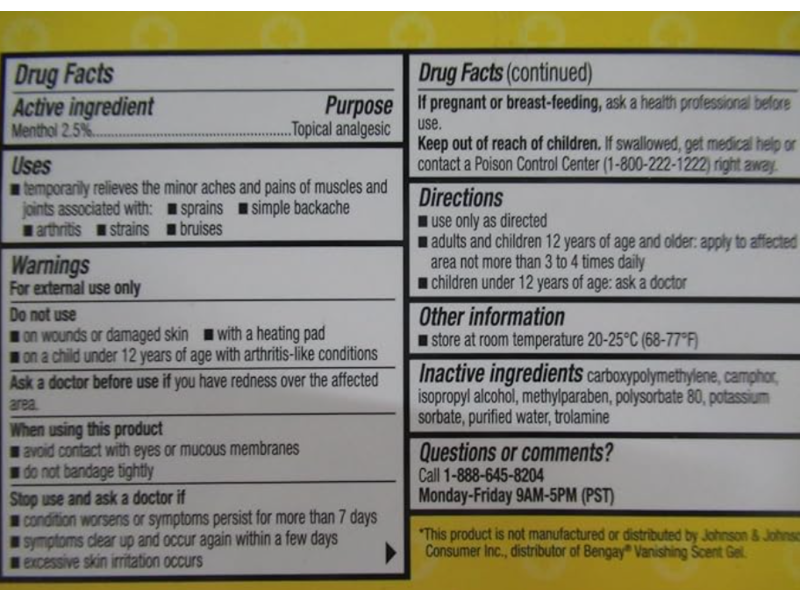 Family Care Muscle & Joint Pain Relieving Gel, Vanishing Scent, 2 oz/57 g
