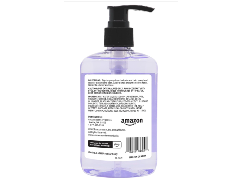 Amazon Basics Liquid Hand Soap, Fresh Scent, 7.5 fl oz/222 mL, Pack Of 6