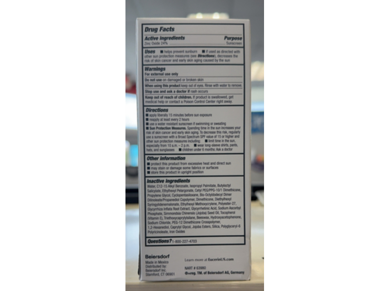 Eucerin Tinted Senitive Mineral Sunscreen Lotion, SPF 35, 1.7 fl oz/50 mL