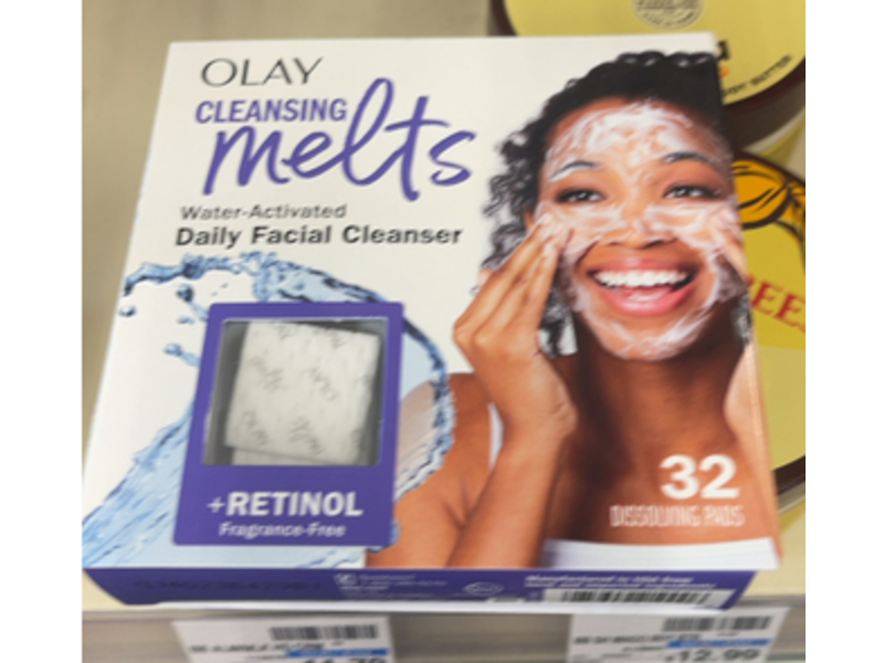 Olay Cleansing Melts Daily Facial Cleanser, Retinol, 32 Count