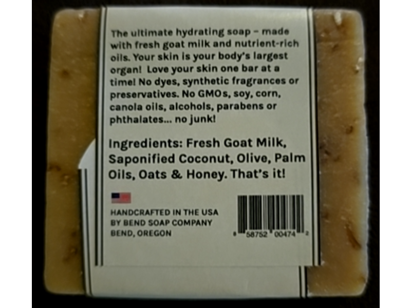 Bend Soap Co Goat Milk Soap, Oatmeal & Honey