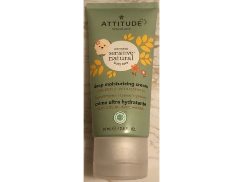 Attitude Natural Deep Baby Moisturizing Cream, Unscented, 2.5 fl oz/75 mL