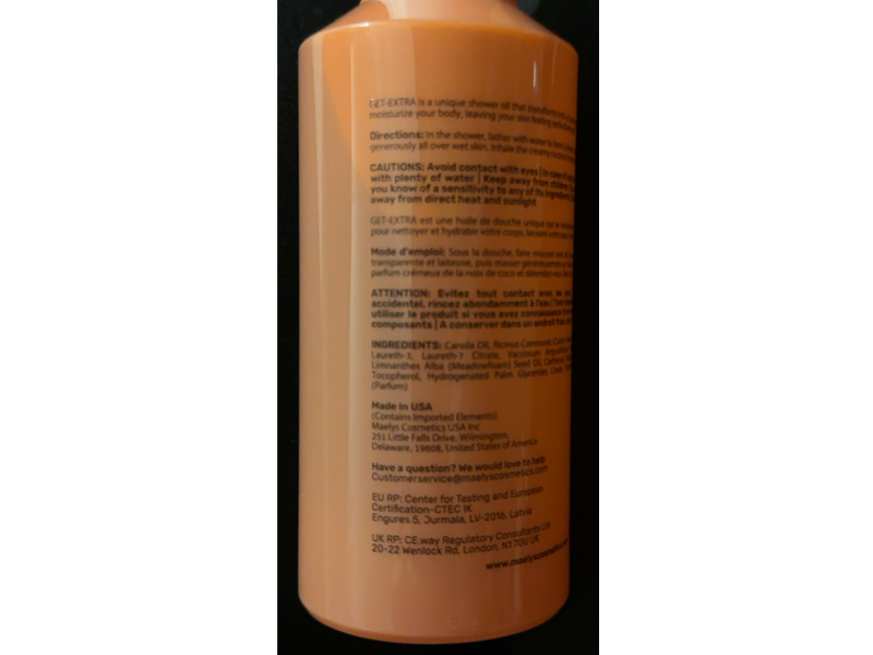 Maelys Get-Extra Rich Shower Oil, 6.7 fl oz/200 mL
